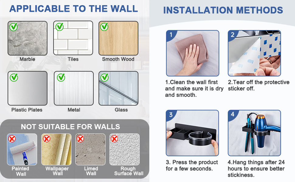 blow dryer wall mount adhesive blow dryer holder organizer