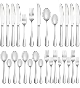 20 Piece Silverware Set Service for 4,Premium Stainless Steel Flatware Set,Mirror Polished Cutler...