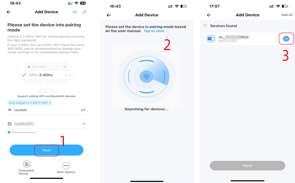 pairing method 1: quickly pairing mode