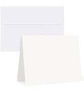 Eupako 50 Pack White-Blank-Cards-and-Envelopes-4.125x5.5-Heavyweight-Folded-Cardstock-and-A2-Enve...