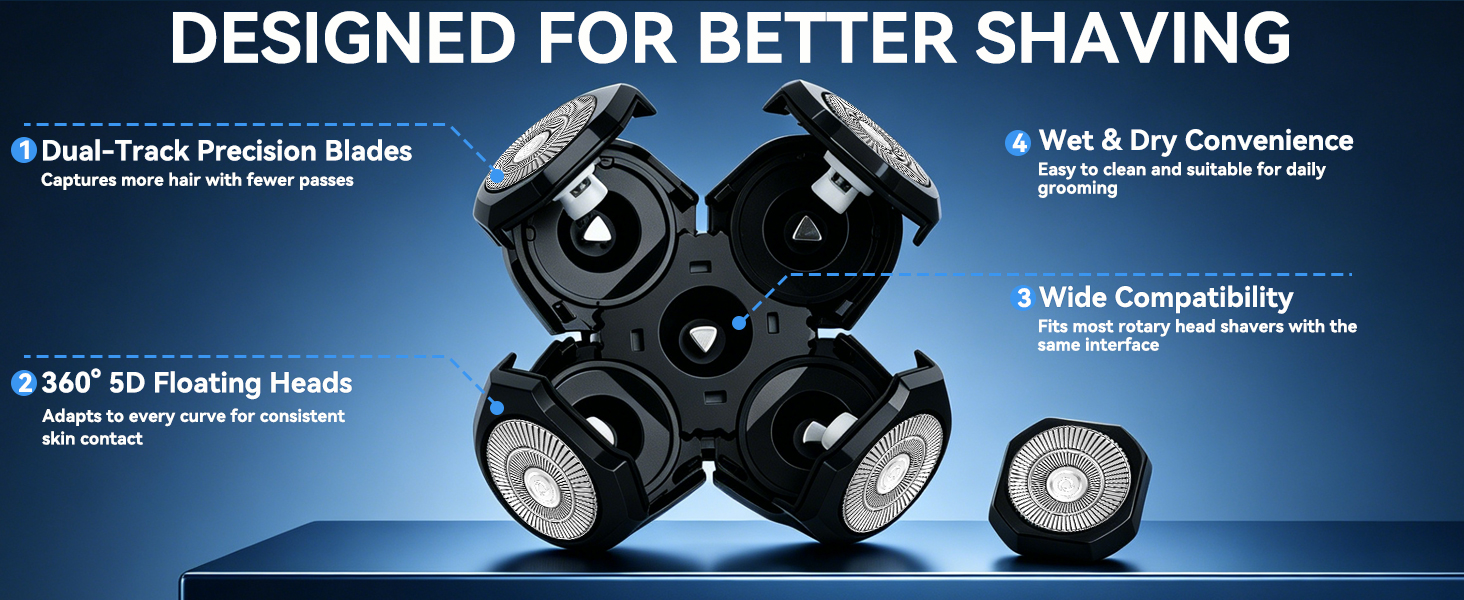 3 PCS Head Shaver Replacement Heads