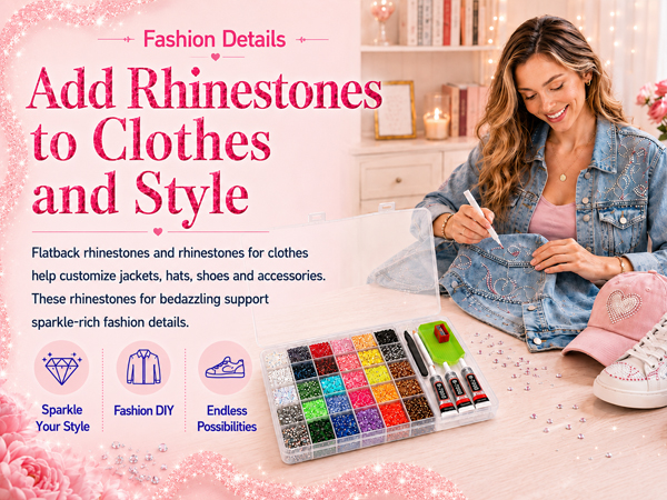 Flatback rhinestones and rhinestones for clothes used for fashion details, jackets, hats, shoes