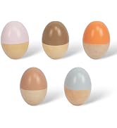5 Pcs Wooden Baby Egg Shakers Hand Musical Maracas Percussion Instruments for Toddlers Kids