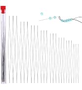 24 Pcs Beading Needles Set Big Eye Collapsible Beading Needles with Storage Tube for Bracelets an...