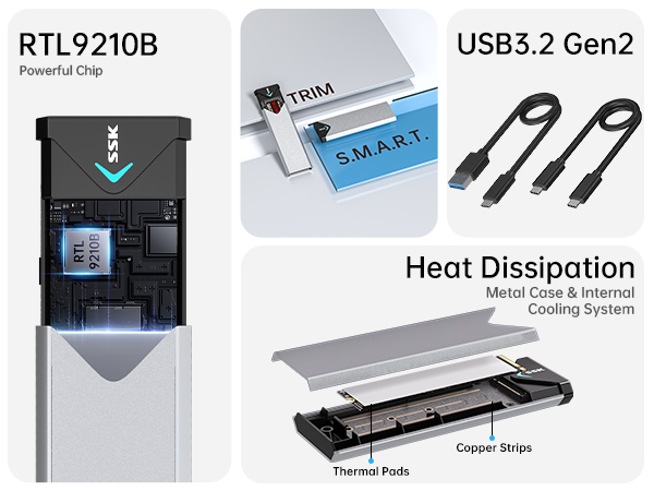 M.2 NVME PCIe SSD Enclosure