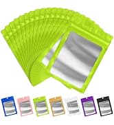 FUNFERY 100 Pack Mylar Resealable Bags Foil Packaging Bags with Clear Window,Zipper Pouch Smell P...