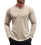 COOFANDY Men's Henley Shirts Long Sleeve Button T-Shirt Lightweight Fashion Casual Pullover Shirt