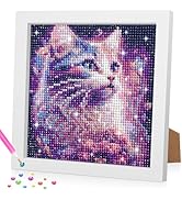 Bowetile 5D Diamond Painting Kits for Kids Adults Beginners with Frame, Cat Diamond Art for Kids,...