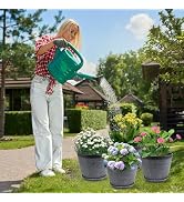 Quarut 4 Pack 15 Inch Large Planter Pot for Plants Outdoor Indoor, Plastic Flower Pots with Drain...