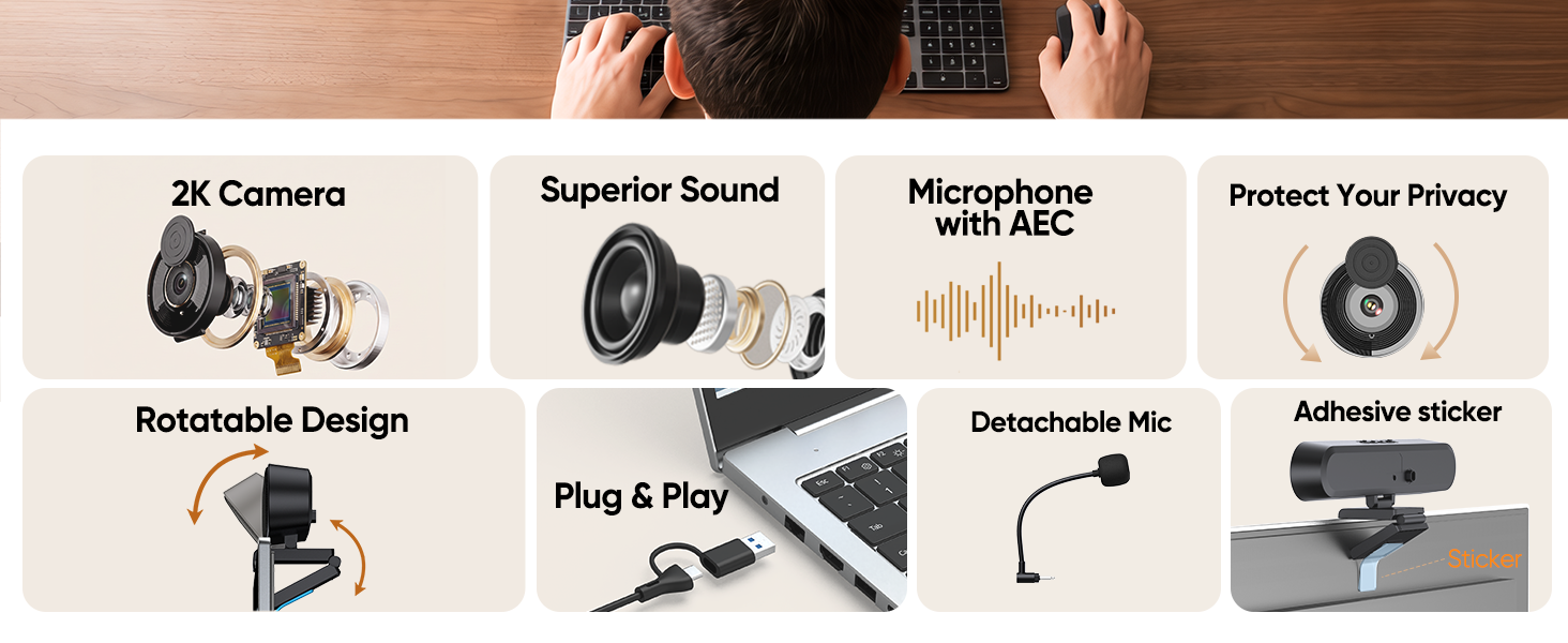 desktop camera with microphone