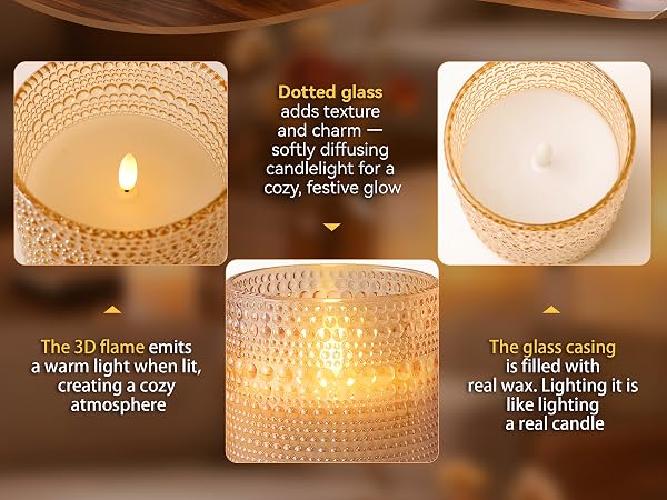 Battery Operated LED Flickering Flameless Candles with Remote and Timer