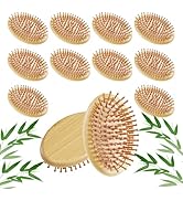 12PC Bamboo Hair Brush - Bulk Bamboo Bristles Detangling Brush for Hair Growth,Massage Scalp & An...