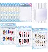 Sawvolker 100 PCS Press On Nails Packaging Bag Holographic Nail Storage Bag and 100PCS Shiny Whit...