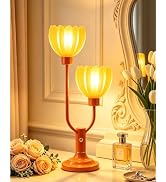 TECHYAP Dimmable Table Lamp, Vintage Bulbs Included, Retro Bedside Lighting for Bedroom Home Deco...