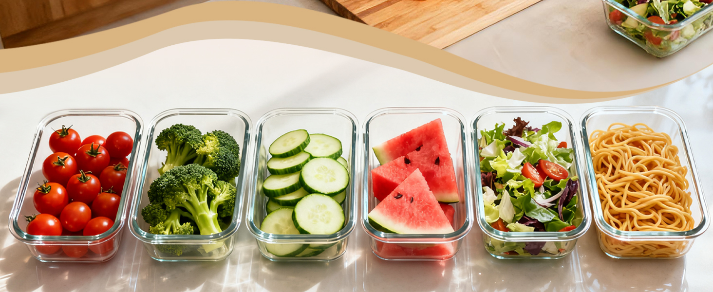 Glass Meal Prep Containers set