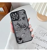 XIZYO for iPhone 15 Pro Max Case, Floral iPhone 15 Pro Max Case Cute Aesthetic Rose Flower Patter...