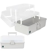 WEWLINE 3-Layers Plastic Portable Storage Box,Household Plastic Craft Supply Box with Handle,Mult...