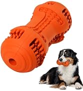 IPTPAS Durable Dog Chew Toy for Teeth Cleaning, Natural Rubber Dental Toy for Small Medium Dogs &...