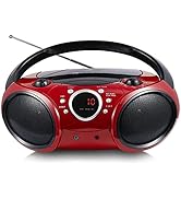 SINGING WOOD 030B Portable CD Player Boombox with Bluetooth for Home AM FM Stereo Radio, Aux Line...