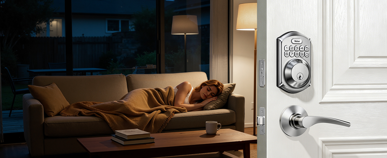 keypad deadbolt with mute mode for quiet nighttime entry in homes, apartments and shared room
