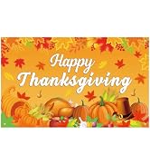 ANFEST Thanksgiving Backdrop Banner, 5.9x3.6FT Fall Themed Birthday Decor, for Thanksgiving Party...