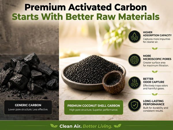 Premium coconut shell carbon comparison