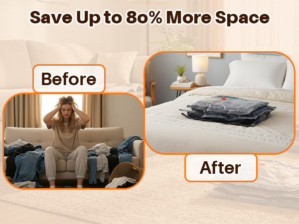 Vacuum Storage Bags for Travel with Rechargeable Air Pump