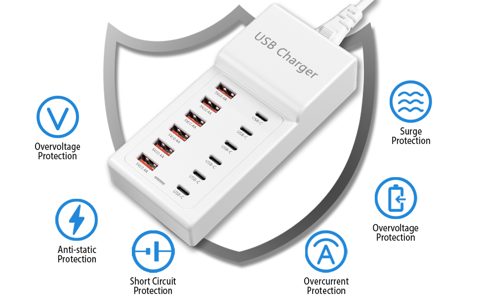 50W Muliports USB Charger