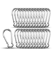 Small Carabiner Clip Hooks, 25pcs 2.36 inch Carabiners Heavy Duty, 304 Stainless Steel Spring Sna...