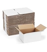 SPEPLA 40 Pack Small Shipping Boxes 8x6x4 Inches, White Corrugated Cardboard Mailing Box for Ship...
