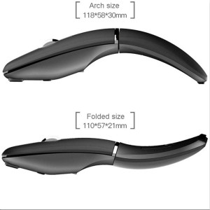 rechargeable mouse portable curved mouse home office travel mouse rotating bluetooth foldable mouse