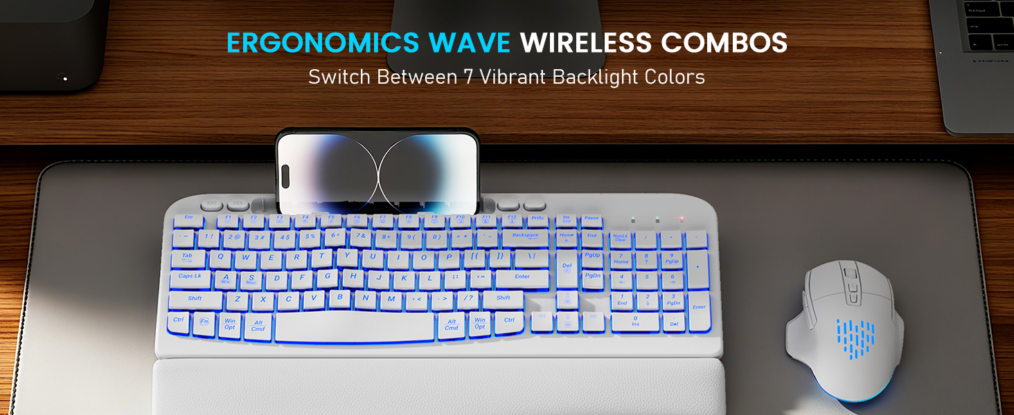 Ergonomic wireless keyboard and mouse