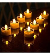 Solar Tea Lights Outdoor Waterproof, 8pcs Rechargeable Dusk to Dawn Little Solar Votive Candles, ...