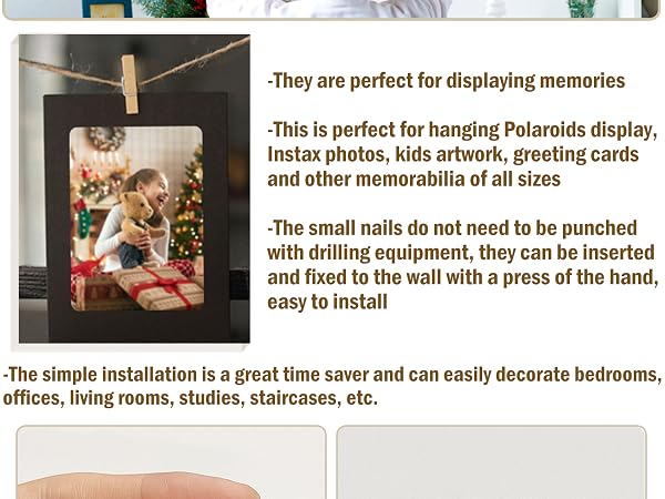 Photo Hanging Display with 50 Photo Clips