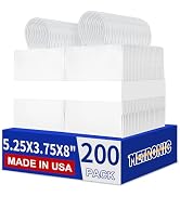 METRONIC 200 Pack Gift Bags 5.25 x 3.75 x 8 Inch White Paper bags Bulk | Small Kraft Gift Bags wi...