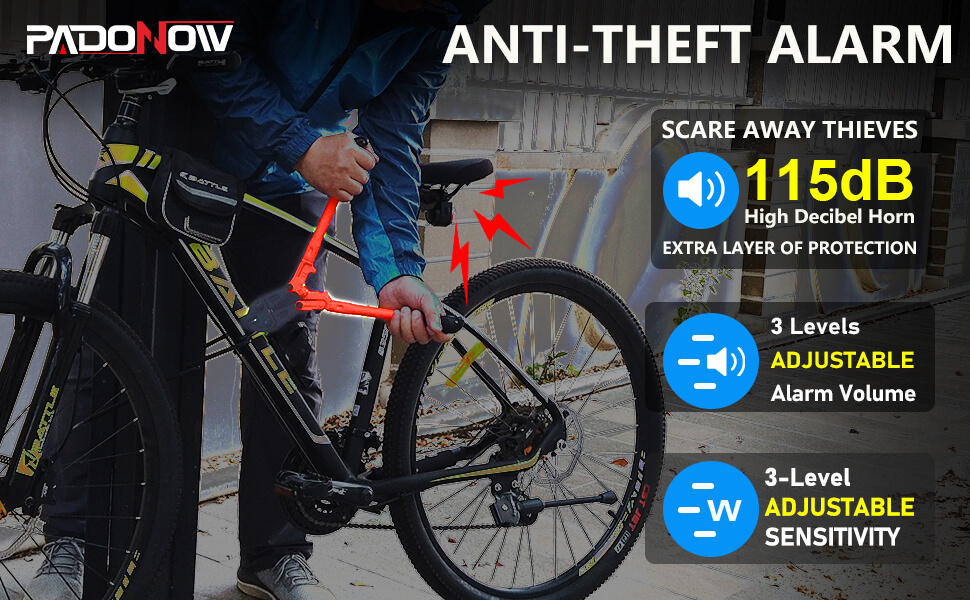 alarm remote anti theft security wireless system bike bicycle horn loud usb c rechargeable vibrate
