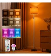 VARICART LED Floor Lamp, RGB Color Changing, Height Adjustable 60"-69" | Magnetic remote, 1600K a...