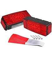 Partsam 12V LED Submersible Low Profile Rectangular Trailer Lights, Waterproof LED Combination Tr...