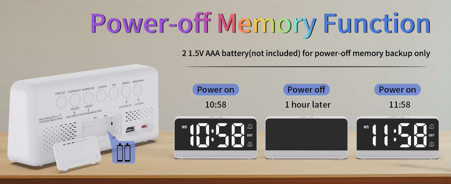 Includes backup battery to retain settings during power outages—no reset needed.