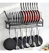 Housolution Pan Rack Wall Mounted, 24.8" Vertical Lid Organizer with 14 Adjustable Dividers, Heav...