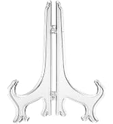 5Pcs Transparent Plastic Display Stand, Black Plastic Easel Plate Display Photo Holder Stand, Dis...