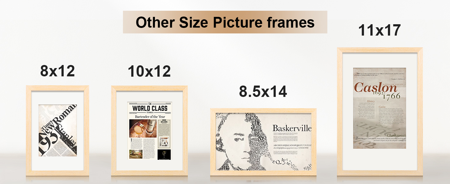other size picture frames
