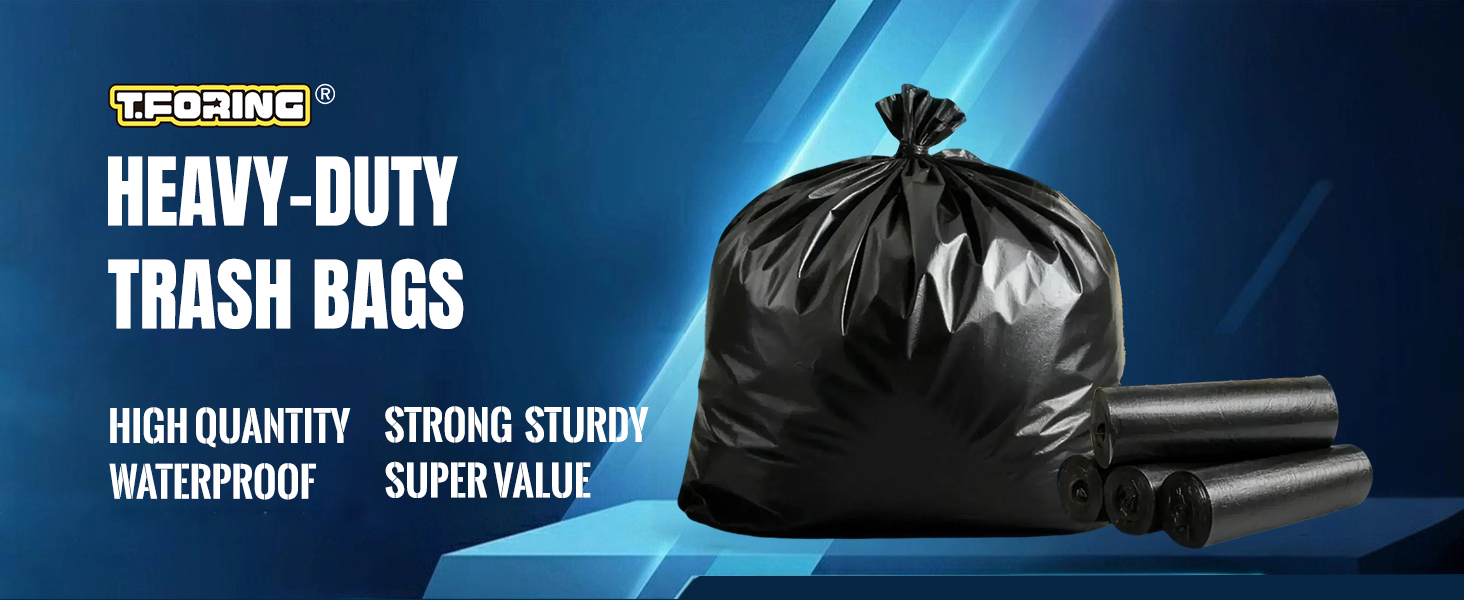 8 Gallon Trash Bags Heavy Duty - 30 Liters Black Garbage Bags Medium Leakproof and Unscented