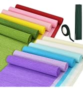 BEISHIDA 12 Rolls Crepe Paper Roll, 12 Colors Crepe Paper Sheet for Flower Making, Flowers Kit wi...