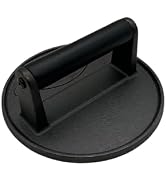 Dbbsfst Heavy-Duty Smash Burger Press 6.3-Inch Round Burger Smasher Cast Iron Grill Weight with T...