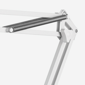Architect Matte White Swing Arm Clamp-On Desk Lamp Swing Arm Close-Up
