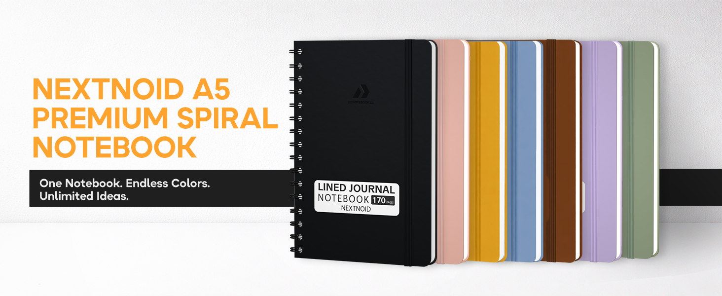 Spiral Lined Notebook, Spiral lined journal, A5 notebook