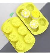 2Pcs Fruit Shaped Silicone Molds, 3D Lemon Fondant Mold Chocolate Candy Biscuit Sugar Baking Mold...