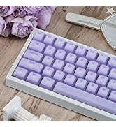 Purple Pudding Keycaps, Cute Silicone Keycaps for Long Nail, Custom Shine Through Keyboard Cap, 1...