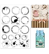 GLOBLELAND Tea Stains Clear Stamps Coffee Stains Background Silicone Stamp Spill and Splatter Tra...
